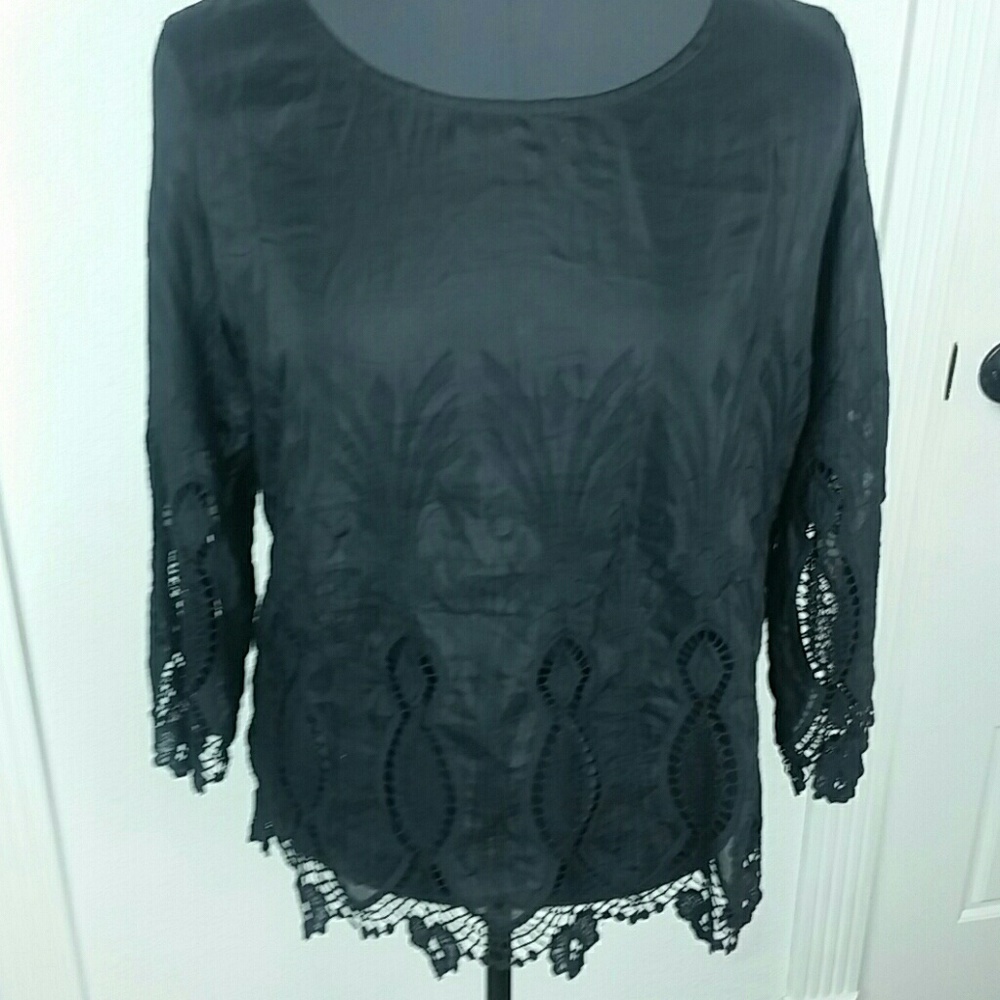 BANANA REPUBLIC l Lace Hem Top NEW B5